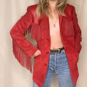 Vintage Red Suede/Leather jacket